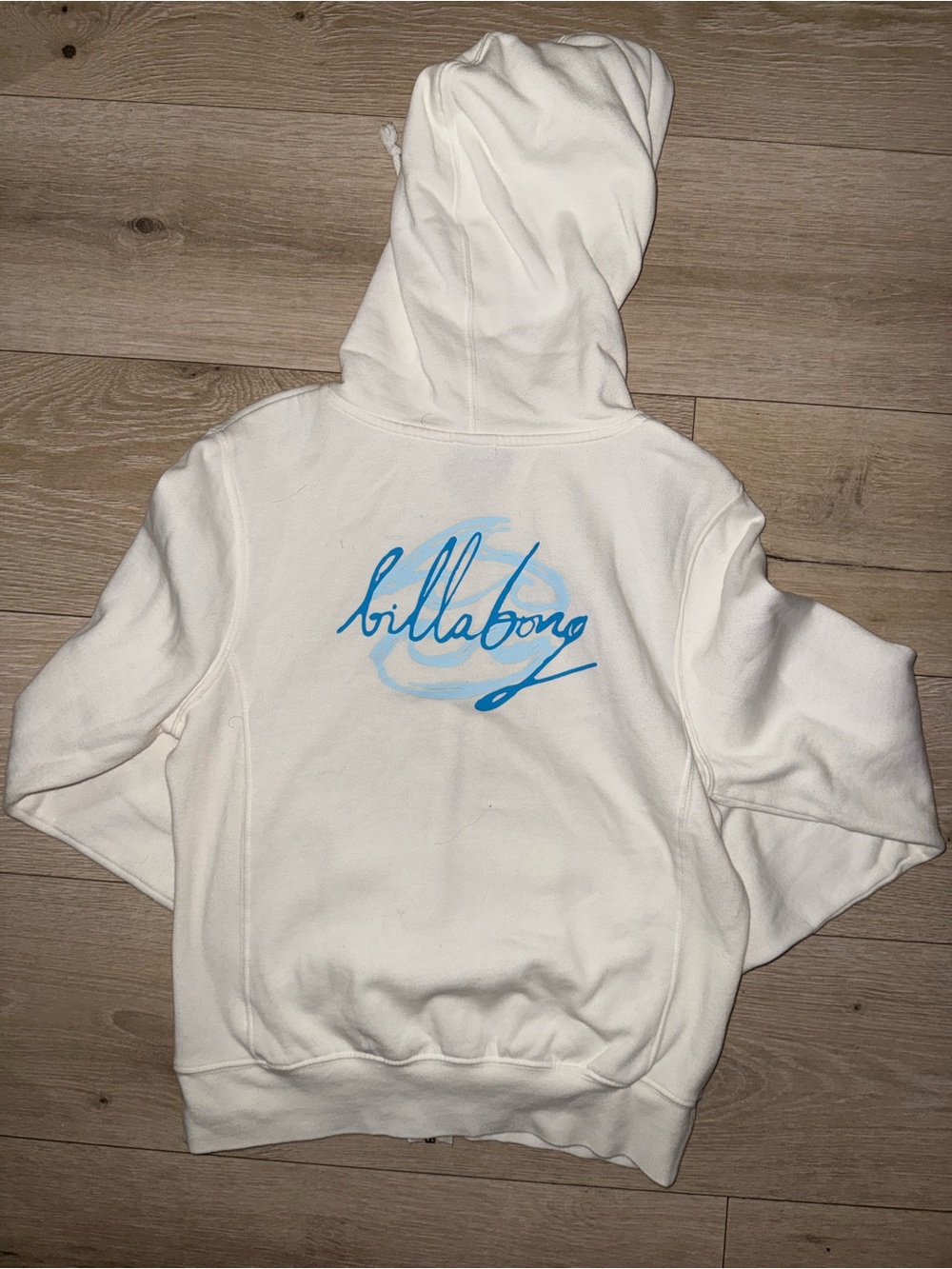 Vintage Billabong Spell Out White Zip Up Hoodie